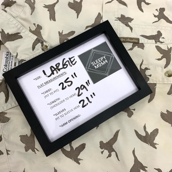 Columbia Sportswear Duck Hunters Button Down Shirt Mens Sz Large Tan Brown - Picture 8 of 10